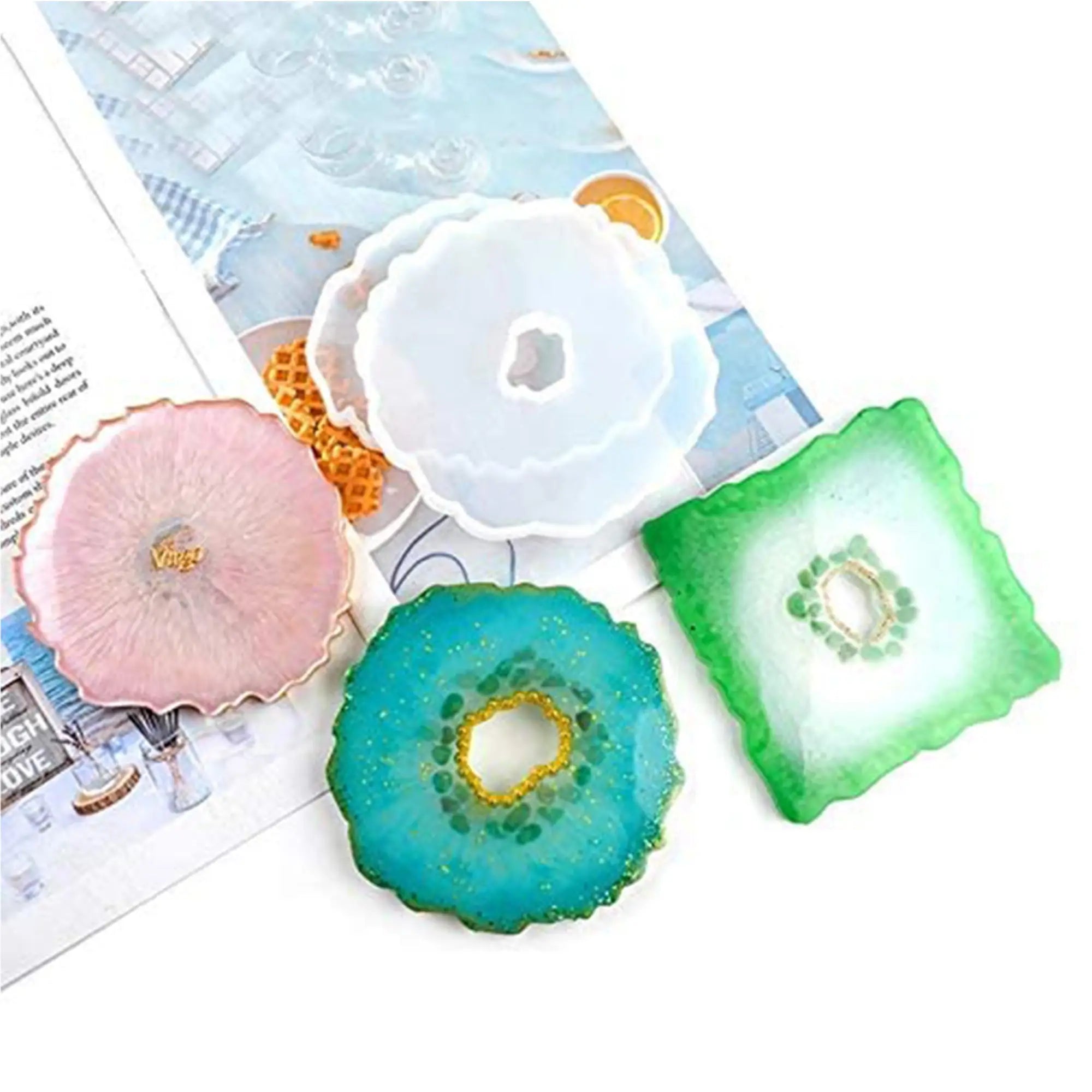 Silicone mold – coasters set of 4 with hole