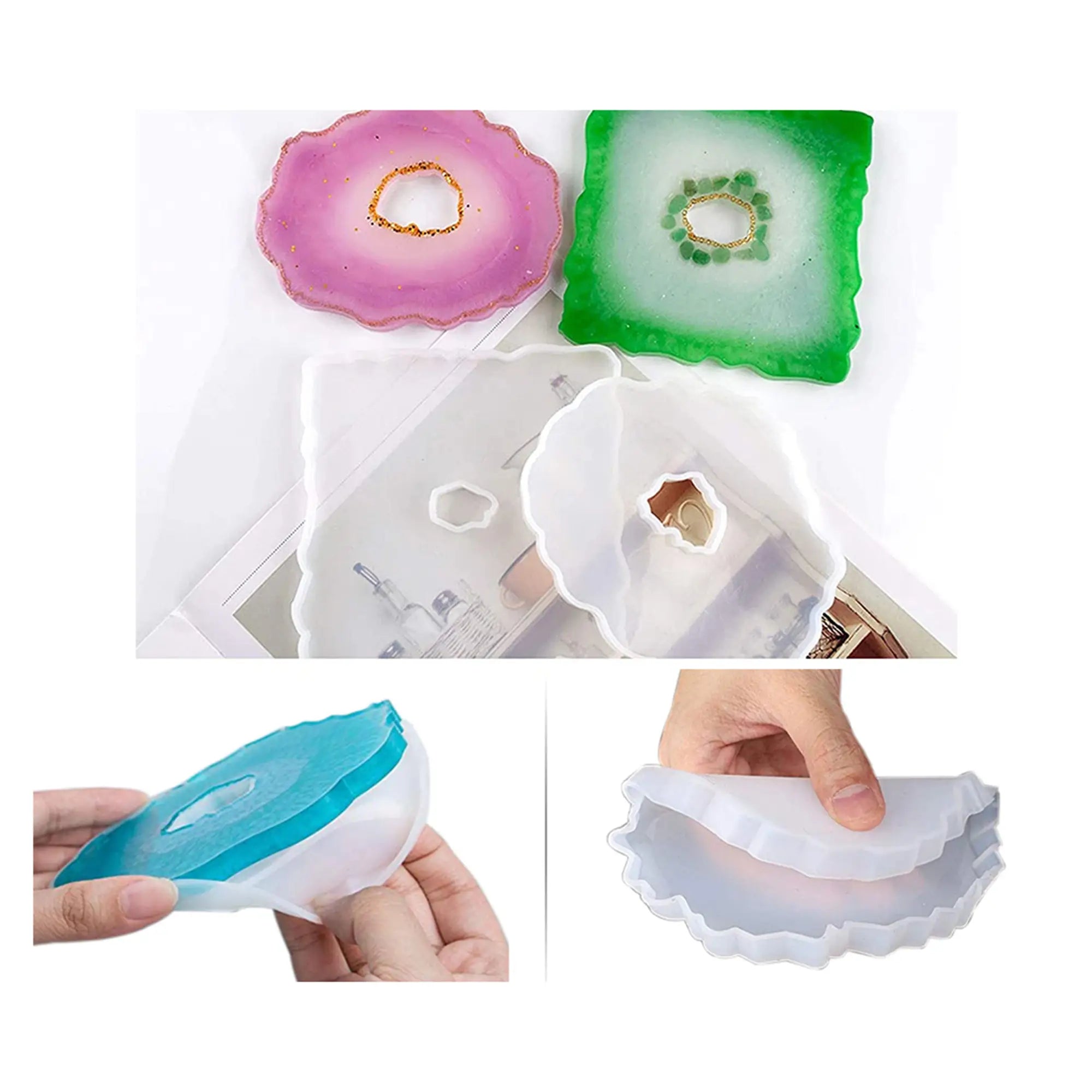 Silicone mold – coasters set of 4 with hole