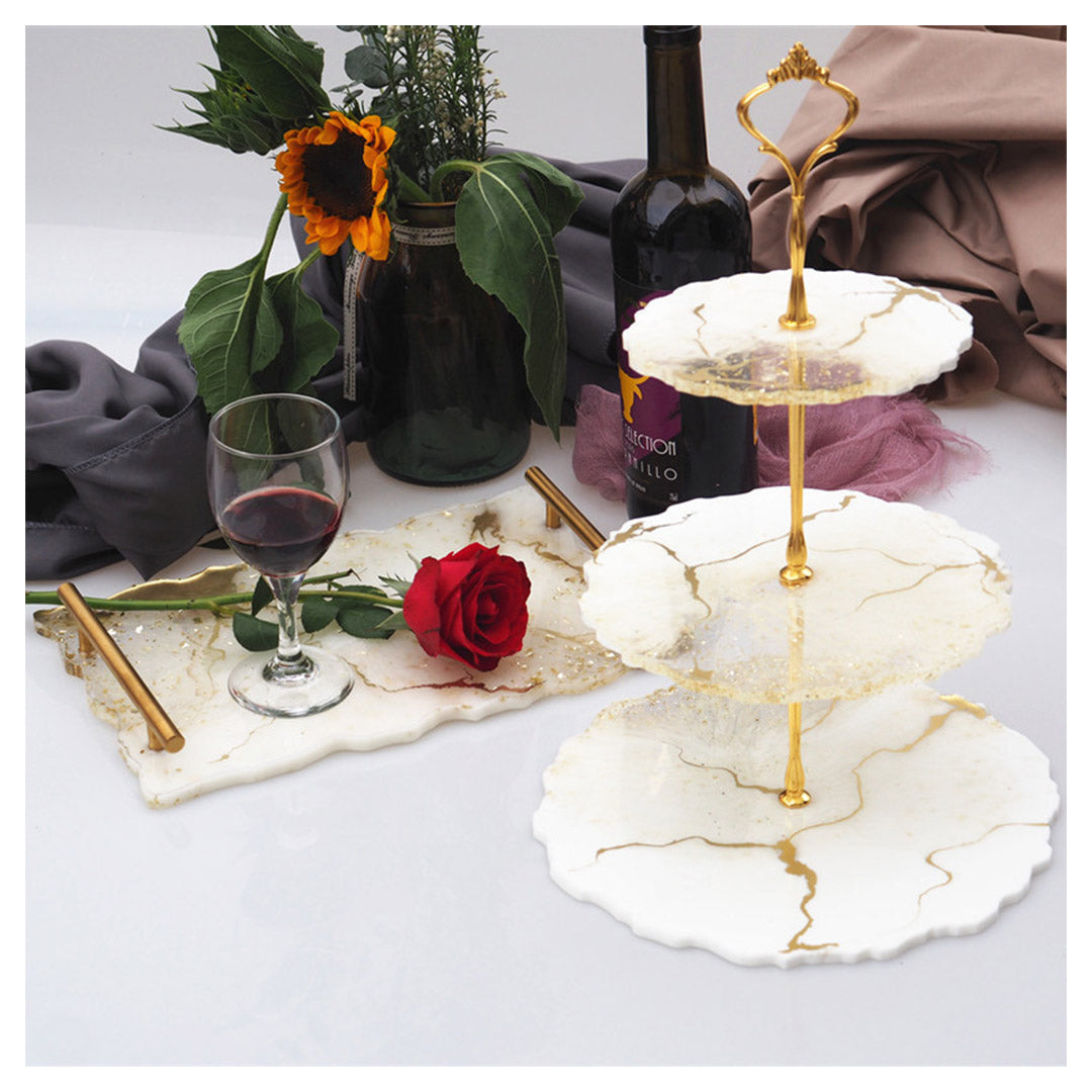 Silicone Mold - 3-Tier Cake Stand (Gold and Silver)