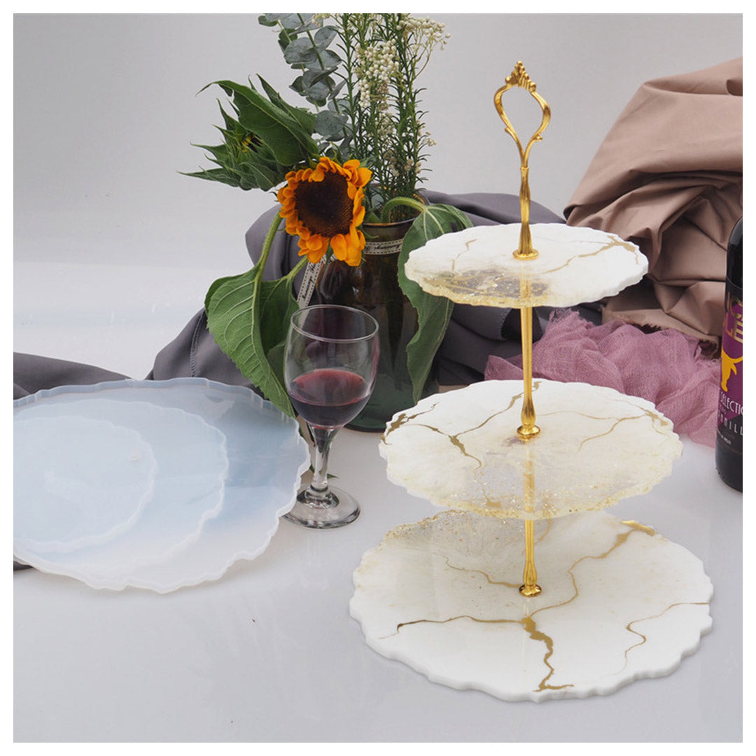 Silicone Mold - 3-Tier Cake Stand (Gold and Silver)