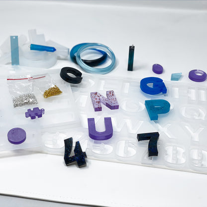 Silicone Mold - Alphabet &amp; Jewelry Set