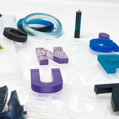 Silicone Mold - Alphabet &amp; Jewelry Set