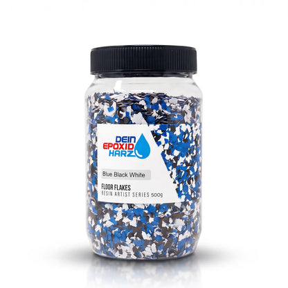 Floor Flakes / Dekochips - Blau, Schwarz & Weiß - 500g