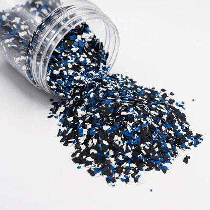 Floor Flakes / Dekochips - Blau, Schwarz & Weiß - 500g