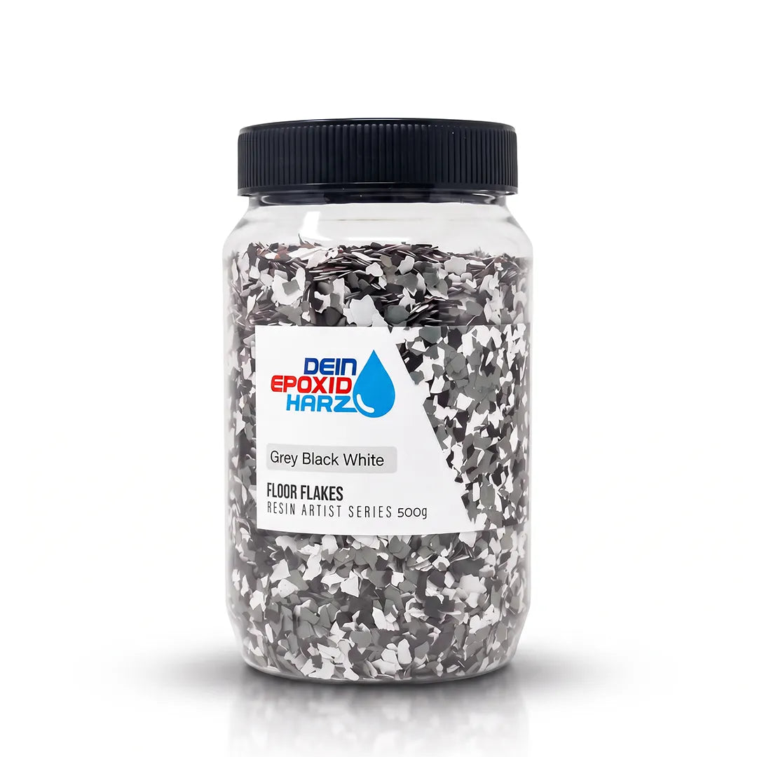 Floor Flakes / Dekochips - Grau, Schwarz & Weiß - 500g