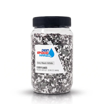 Floor Flakes / Dekochips - Grau, Schwarz & Weiß - 500g