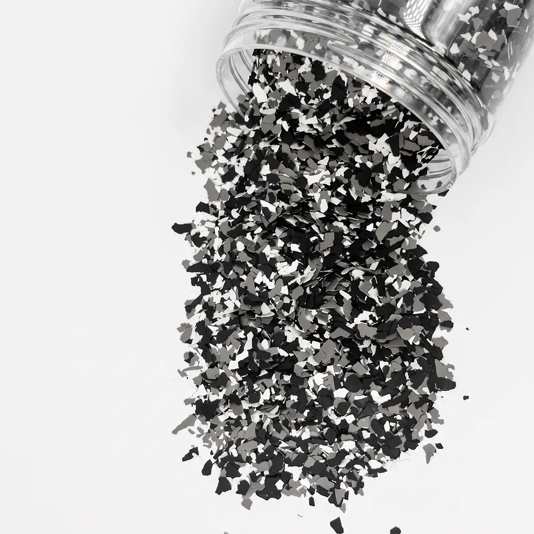 Floor Flakes / Dekochips - Grau, Schwarz & Weiß - 500g