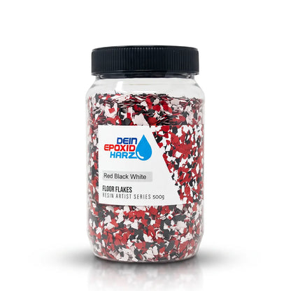 Floor Flakes / Dekochips - Rot, Schwarz & Weiß - 500g
