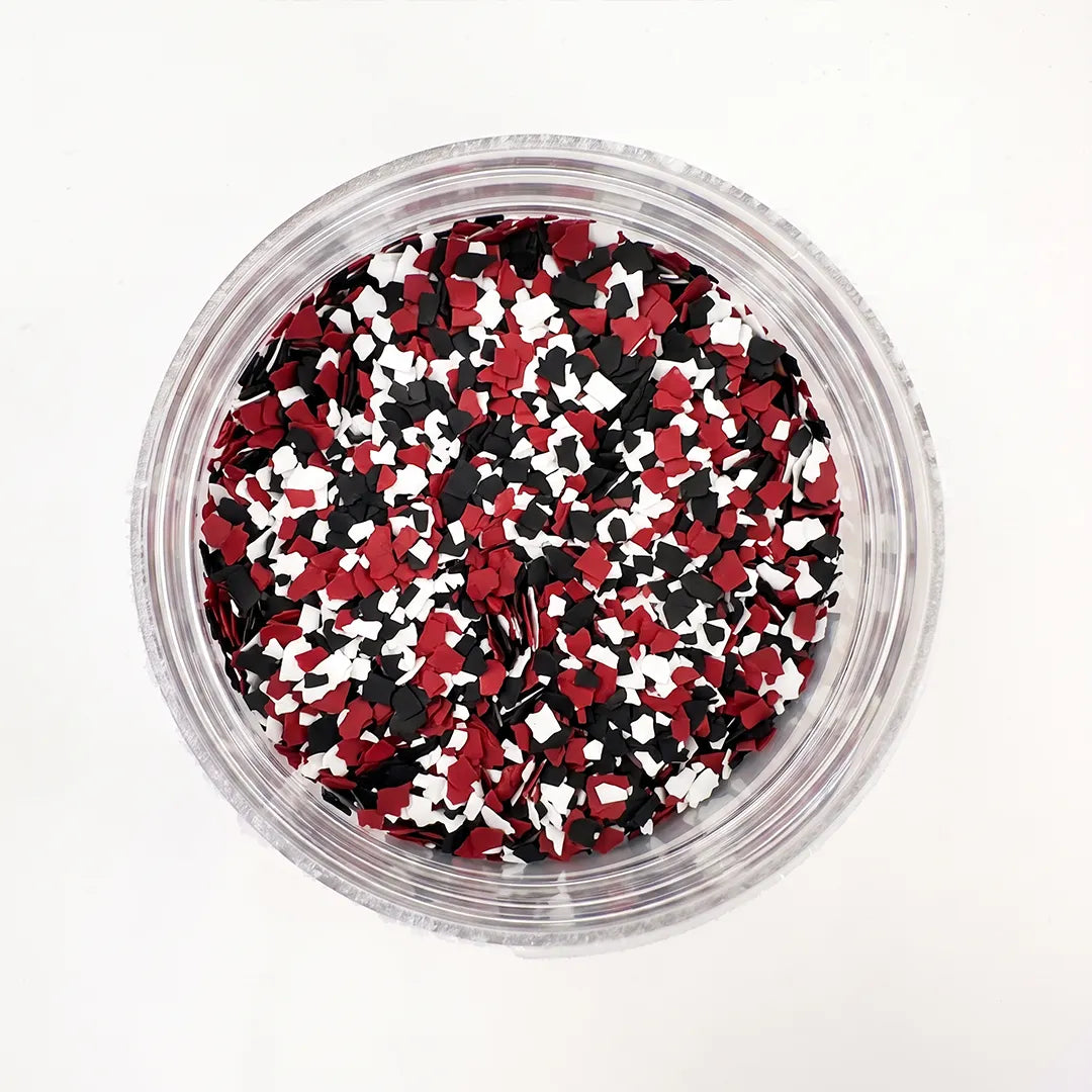Floor Flakes / Dekochips - Rot, Schwarz & Weiß - 500g